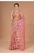 Morchari Semi Orzanga Jamdani Silk Saree-Mehendi