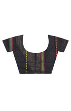 Morchari Pure Cotton Dhakai Jamdani Handloom Saree-Black