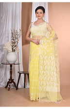 Morchari Heavy Jamdani Saree-Yellow