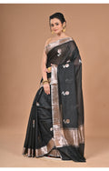 Morchari Heavy Chanderi Silk Saree-Black