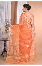 Morchari Heavy Jamdani Silk Orzanga Saree-Orange