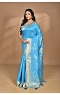 Morchari Jari Sami Silk Saree-Blue