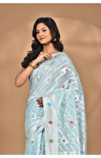 Morchari Women Desgin Chanderi Silk Saree-Blue