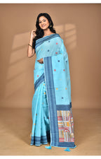 Morchari Women Desgin Chanderi Silk Saree-Blue