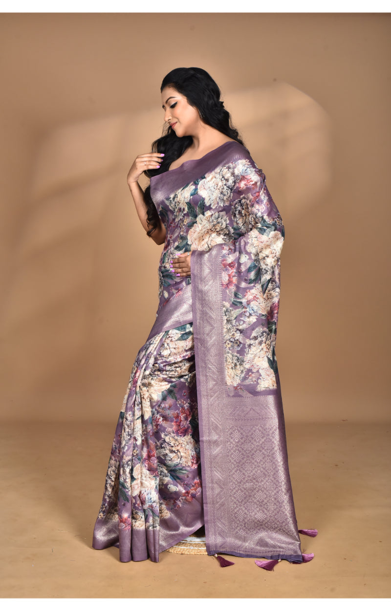 Morchari Women Desgin Linen Silk Saree-Multi