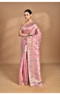 Morchari Banarasi Silk Chanderi Saree-Pink