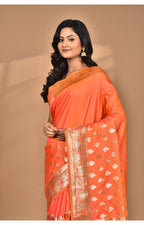 Morchari Heavy Kolhapuri Stone Work Saree-Orange