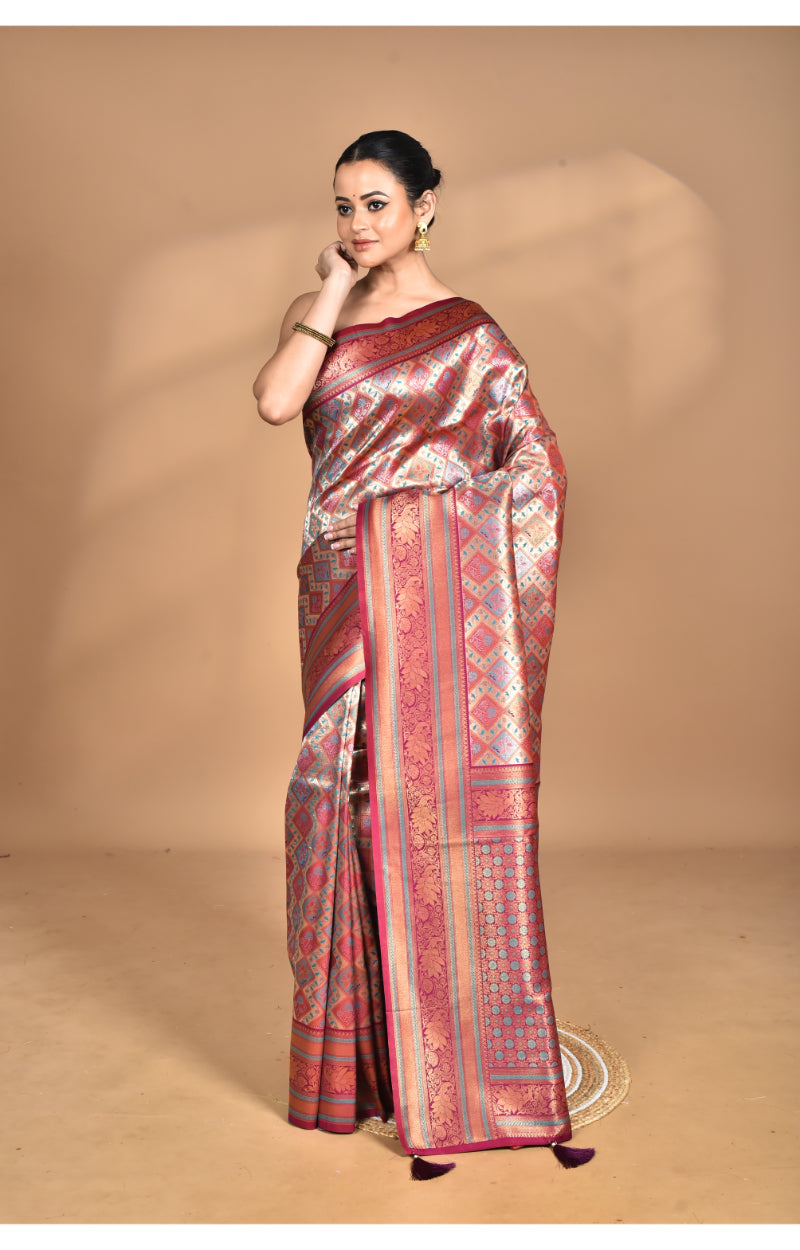 Morchari Rajputana Kanjiviram Silk Saree-Purple