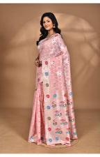 Morchari Women Desgin Chanderi Silk Saree-Pink