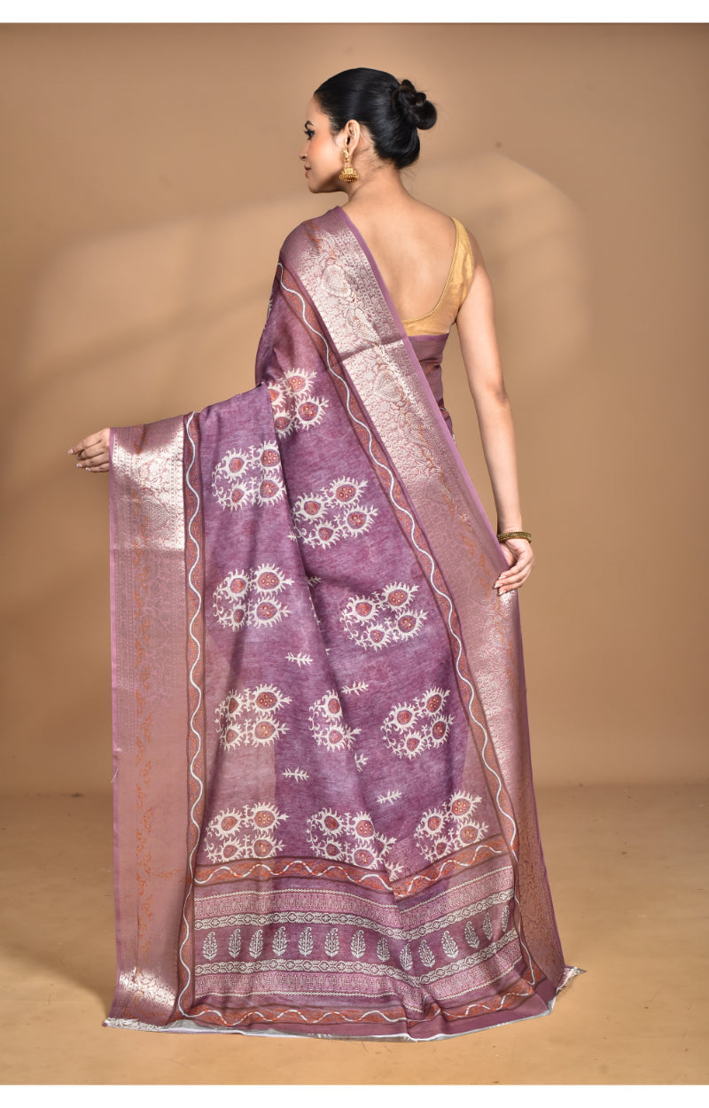 Morchari Chanderi Digital Print Saree-Multi