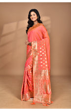 Morchari Heavy Kolhapuri Stone Work Saree-Peach