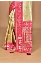 Morchari Women Desgin Two Dai Silk Saree-Beige
