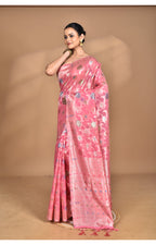 Morchari Women Desgin Chanderi Silk Saree-Pink