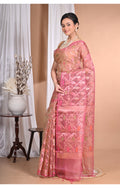 Morchari Heavy Jamdani Silk Orzanga Saree-Peach