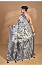 Morchari Women Desgin Chanderi Silk Saree-Grey