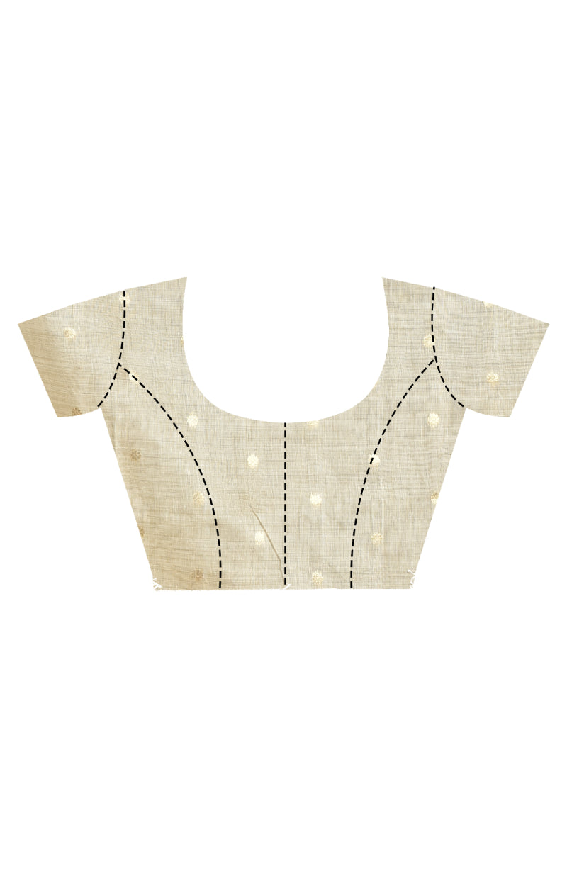 Morchari Banarasi Silk Chanderi Saree-Cream