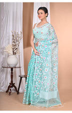 Morchari Heavy Jamdani Saree-Blue
