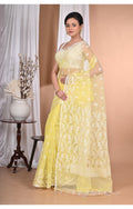 Morchari Heavy Jamdani Saree-Yellow