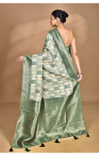 Morchari Women Desgin Chanderi Silk Saree-Green