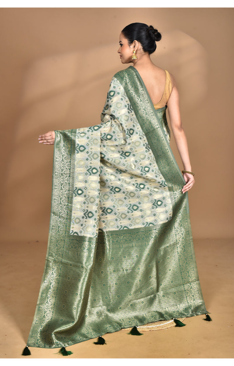 Morchari Women Desgin Chanderi Silk Saree-Green