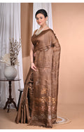 Morchari Pure Tussar Silk Handloom Saree-Coffee Brown