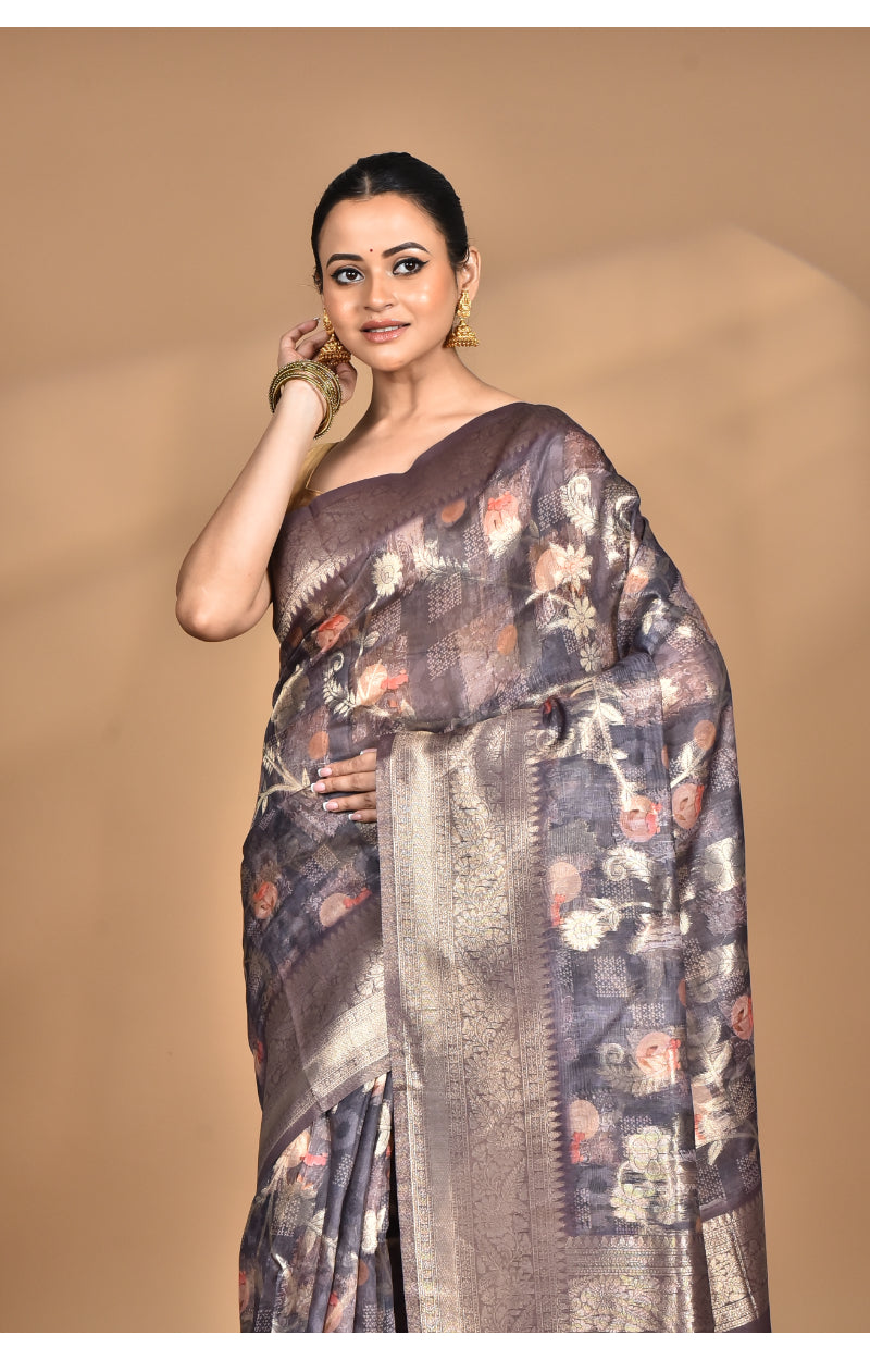 Morchari Women Desgin Linen Silk Saree-Multi