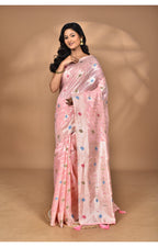 Morchari Women Desgin Chanderi Silk Saree-Pink