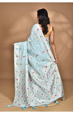 Morchari Women Desgin Chanderi Silk Saree-Blue