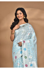 Morchari Women Desgin Chanderi Silk Saree-Blue