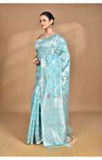 Morchari Women Desgin Chanderi Silk Saree-Blue
