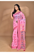 Morchari Women Desgin Chanderi Silk Saree-Pink