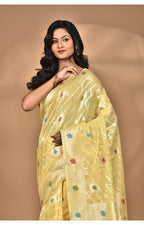 Morchari Women Desgin Chanderi Silk Saree-Yellow