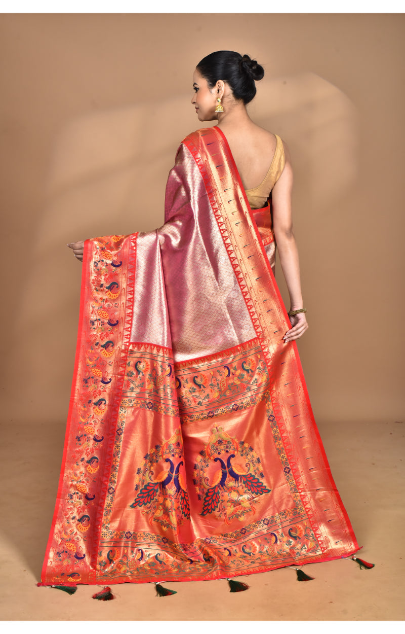 Morchari Women Desgin Banarasi Silk Saree-Pink