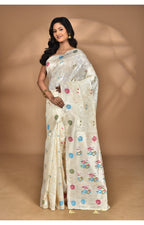 Morchari Women Desgin Chanderi Silk Saree-Cream