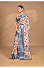 Morchari Chanderi Digital Print Saree-Multi