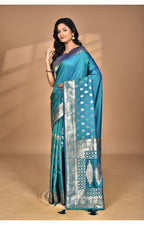 Morchari Heavy Kolhapuri Stone Work Saree-Navy Blue