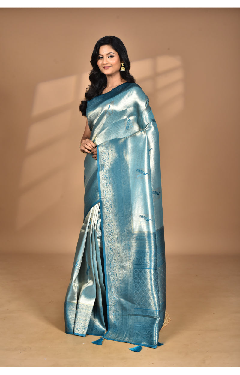 Morchari Women Desgin Banarasi Silk Saree-Green