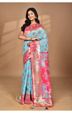 Morchari Women Desgin Two Dai Linen Saree-Multi