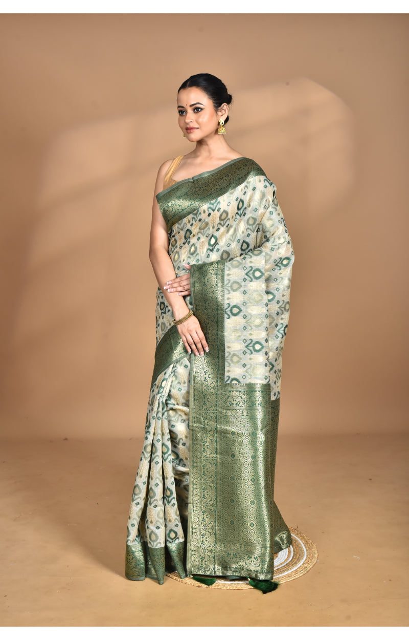 Morchari Women Desgin Chanderi Silk Saree-Green