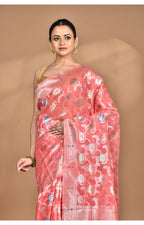Morchari Women Desgin Chanderi Silk Saree-Peach