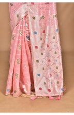 Morchari Women Desgin Chanderi Silk Saree-Pink