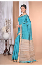 Morchari Pure Cotton Dhakai Jamdani Handloom Saree-Green