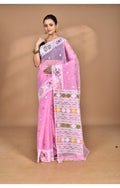 Morchari Pure Cotton Dhakai Jamdani Handloom Saree-Pink