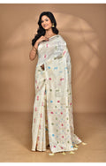 Morchari Women Desgin Chanderi Silk Saree-Cream
