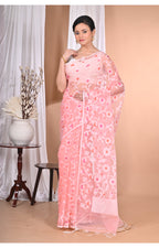 Morchari Heavy Jamdani Saree-Peach