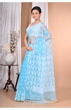 Morchari Heavy Jamdani Saree-Blue