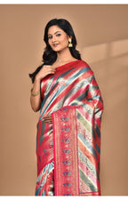 Morchari Ethnic Motifs Silk Blend Dharmavaram Saree-Pink