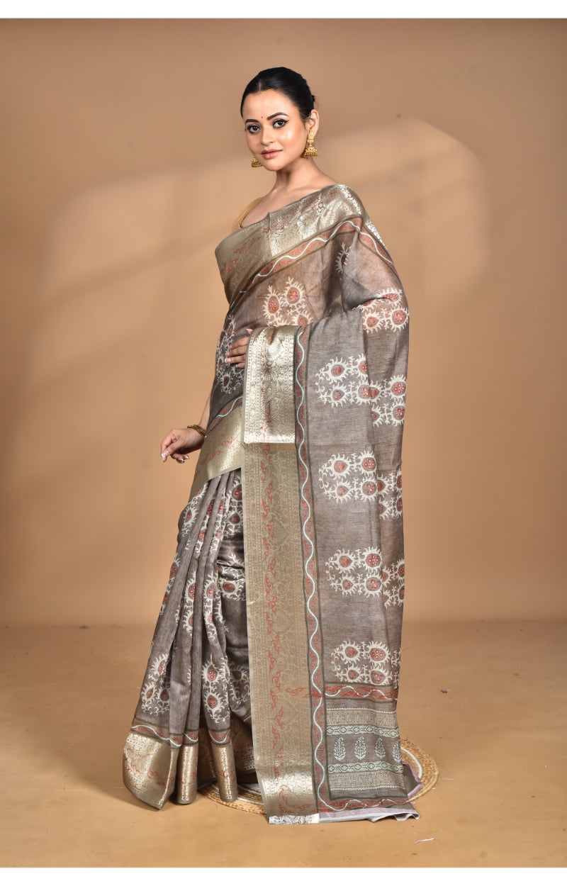 Morchari Chanderi Digital Print Saree-Multi