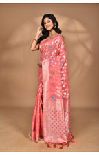 Morchari Women Desgin Chanderi Silk Saree-Peach