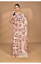 Morchari Pure Cotton Dhakai Jamdani Handloom Saree-Burlywood